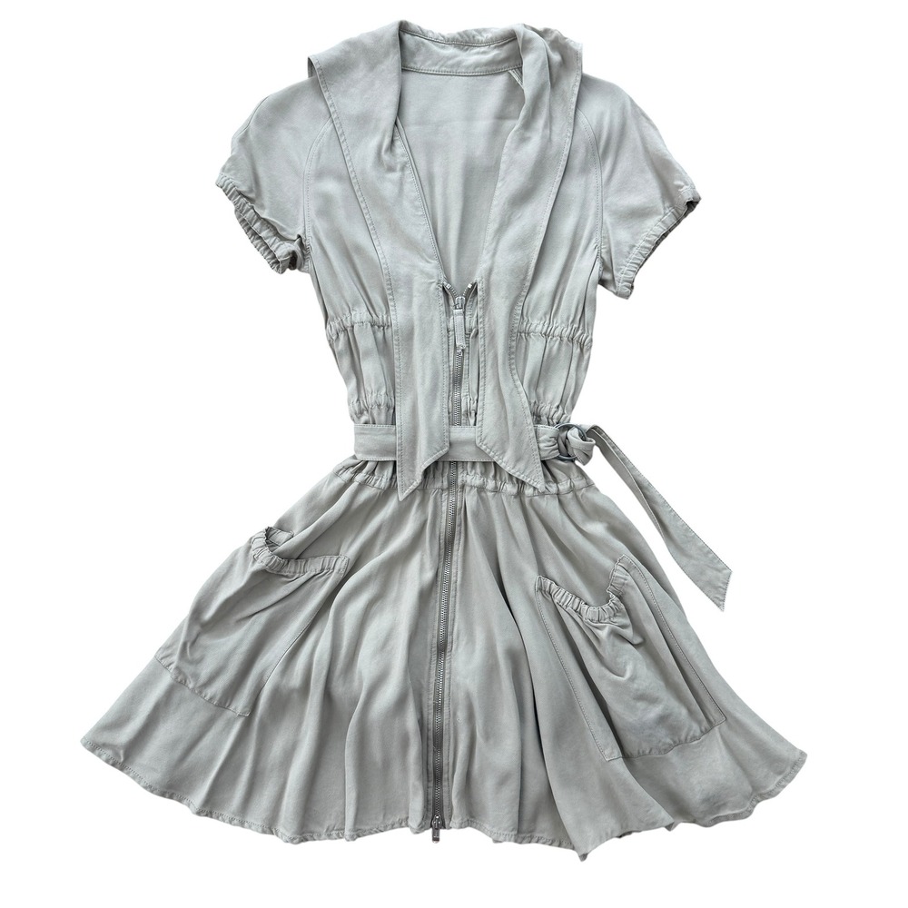 Jean Paul Gaultier JPG Jeans Sailor Utility Mini Dress 6 Khaki 1990s military